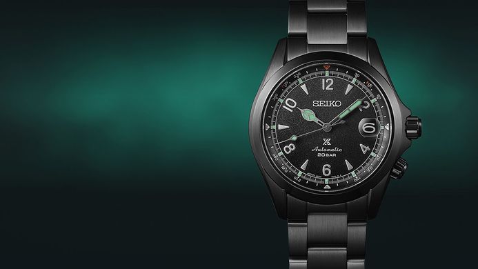 Seiko Prospex SPB337J1 Alpinist The Black Series Night Vision Stainless Steel Strap Limited Edition