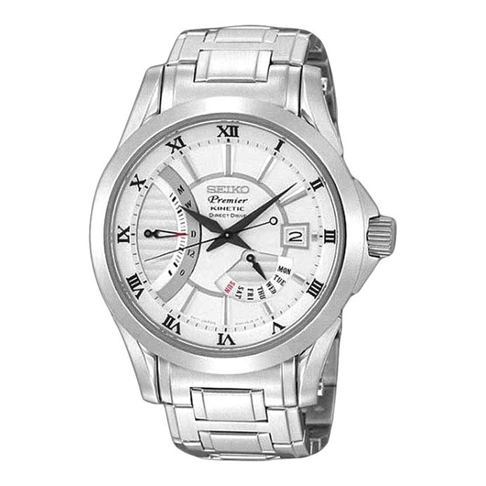 Seiko Premier SRH007 SRH007P1 Kinetic Direct Drive Silver Dial