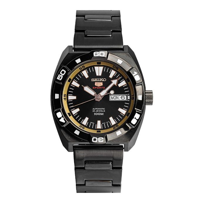 Seiko Sports SRP287K1 Automatic Black Dial Black Stainless Steel Strap