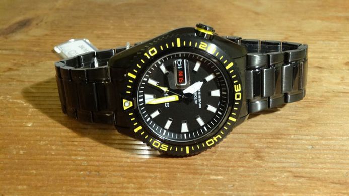 SEIKO アナログ腕時計 ブラック Seiko Automatic SRP499 SRP499K1 Men Divers 200M Black Dial Black