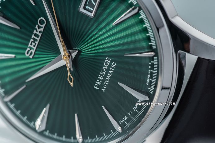 Seiko Presage SRPD37J1 Cocktail Time Mockingbird Automatic Green Dial Brown Leather Strap