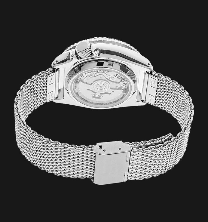 Seiko 5 Sports SRPD73K1 SKX Sports Style Automatic Black Dial Silver Mesh Strap
