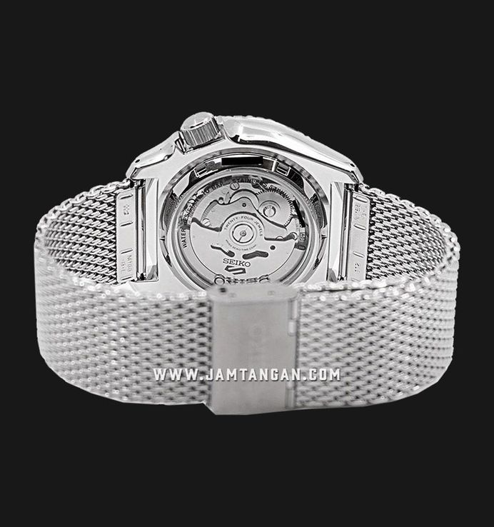 Seiko 5 Sports SRPD75K1 SKX Sports Style Automatic Green Sunburst Dial Silver Mesh Strap