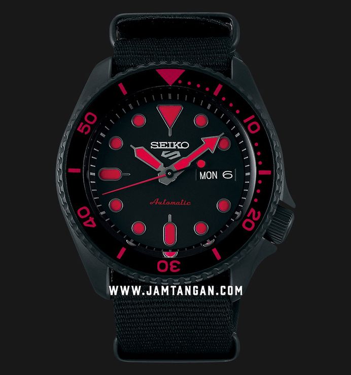Seiko 5 Sports SRPD83K1 5KX SKX Sports Style Automatic Black Dial Black Nylon Strap