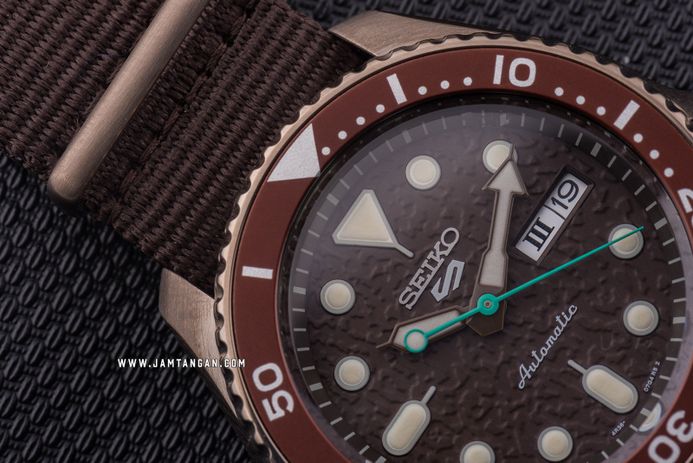 Seiko 5 Sports SRPD85K1 5KX Chocolate SKX Sports Style Automatic Brown Dial Brown Nylon Strap