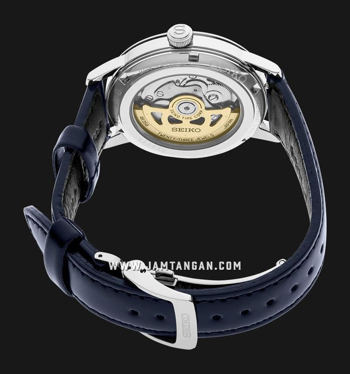Seiko Presage SRPE43J1 Cocktail Old Clock Blue Dial Dark Blue Leather Strap