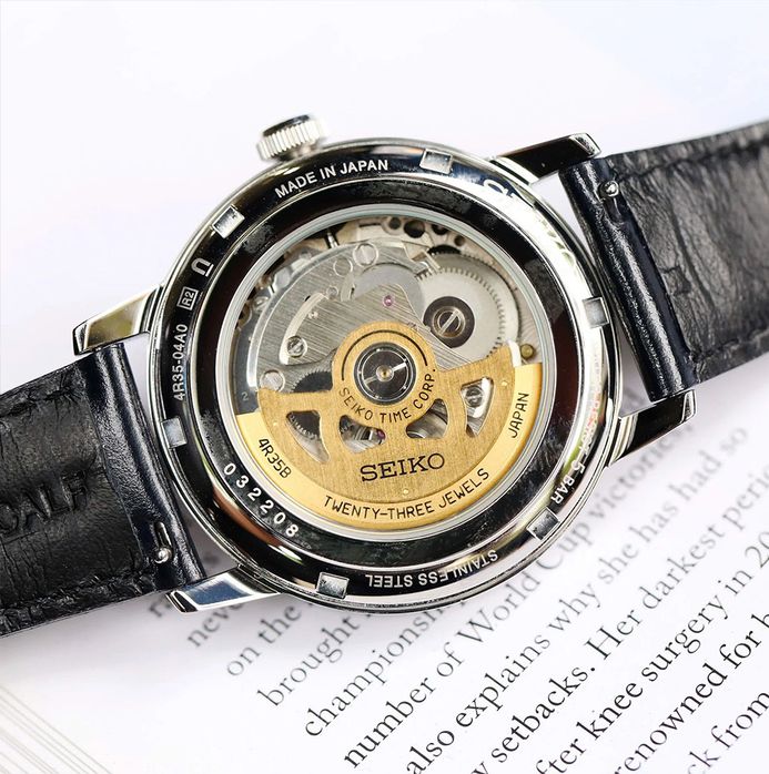 Seiko Presage SRPE43J1 Cocktail Old Clock Blue Dial Dark Blue Leather Strap