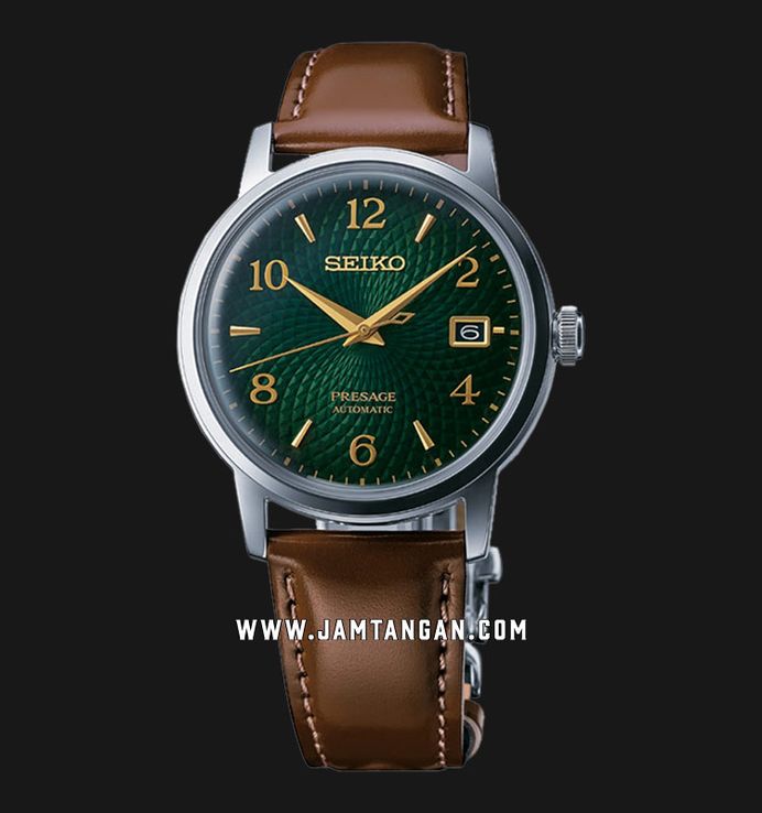 Seiko Presage SRPE45J1 Cocktail Mojito Green Dial Brown Leather Strap