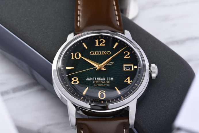 Seiko Presage SRPE45J1 Cocktail Mojito Green Dial Brown Leather Strap