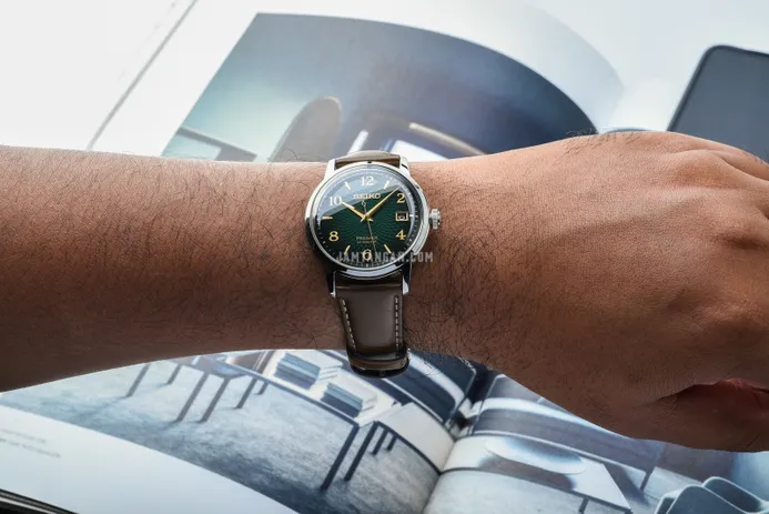 Seiko Presage SRPE45J1 Cocktail Mojito Green Dial Brown Leather Strap