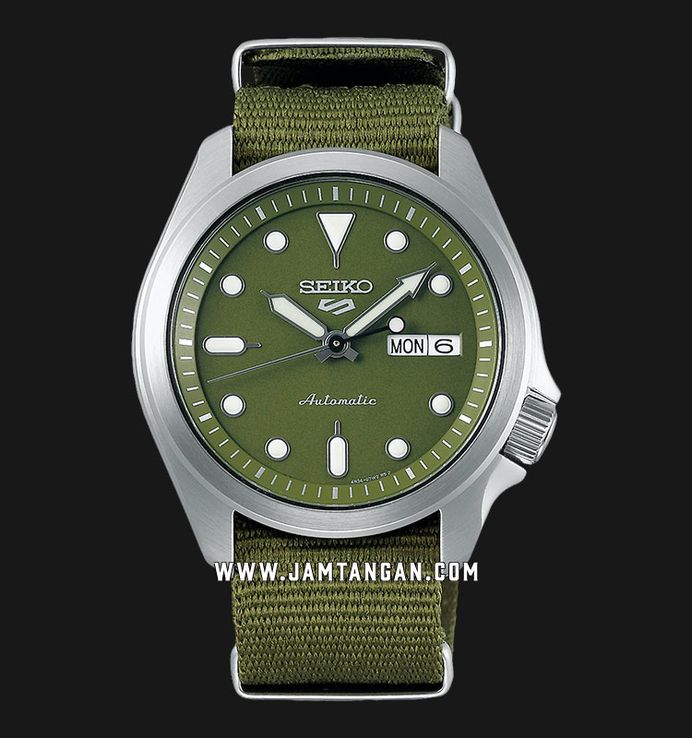 Seiko 5 Sports SRPE65K1 Automatic Green Olive Dial Green Olive Nylon Strap