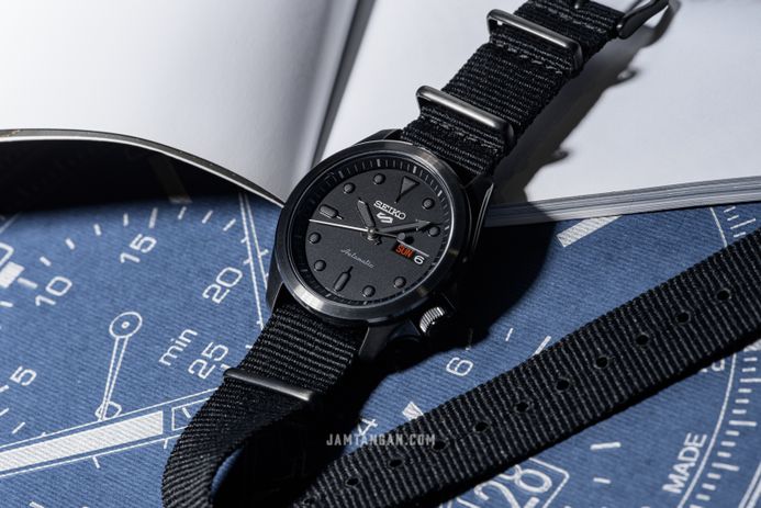 Seiko 5 Sports SRPE69K1 SKX Street Style Black Dial Black Nylon Strap