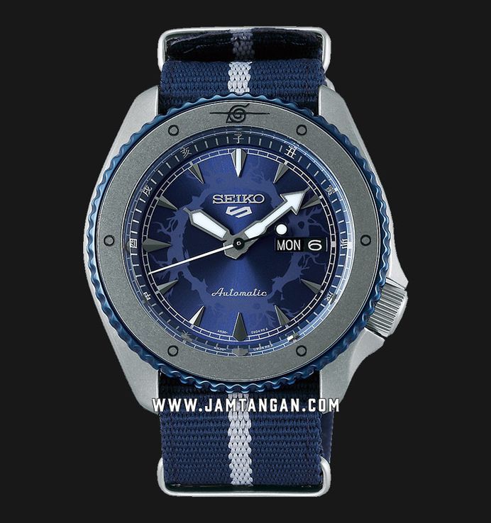 Seiko 5 Sports SRPF69K1 Naruto & Boruto Sasuke Uchiha Model Dual Tone Nylon Strap Limited Edition