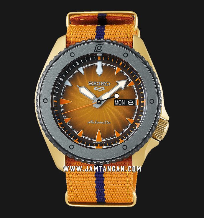 Seiko 5 Sports SRPF70K1 Naruto & Boruto Naruto Uzumaki Model Dual Tone Nylon Strap Limited Edition