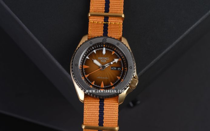 Seiko 5 Sports SRPF70K1 Naruto & Boruto Naruto Uzumaki Model Dual Tone Nylon Strap Limited Edition