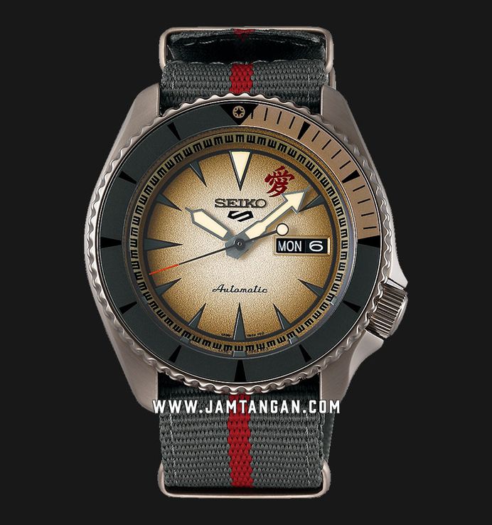 Seiko 5 Sports SRPF71K1 Naruto & Boruto Gaara Model Dual Tone Nylon Strap Limited Edition
