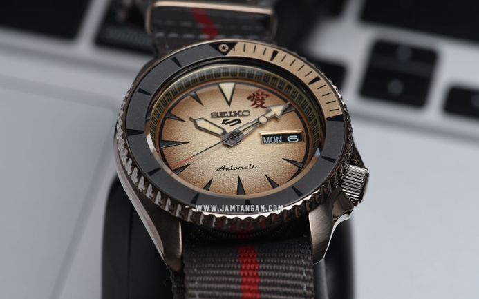 Seiko 5 Sports SRPF71K1 Naruto & Boruto Gaara Model Dual Tone Nylon Strap Limited Edition