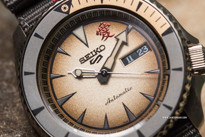 Seiko 5 Sports SRPF71K1 Naruto & Boruto Gaara Model Dual Tone Nylon Strap Limited Edition