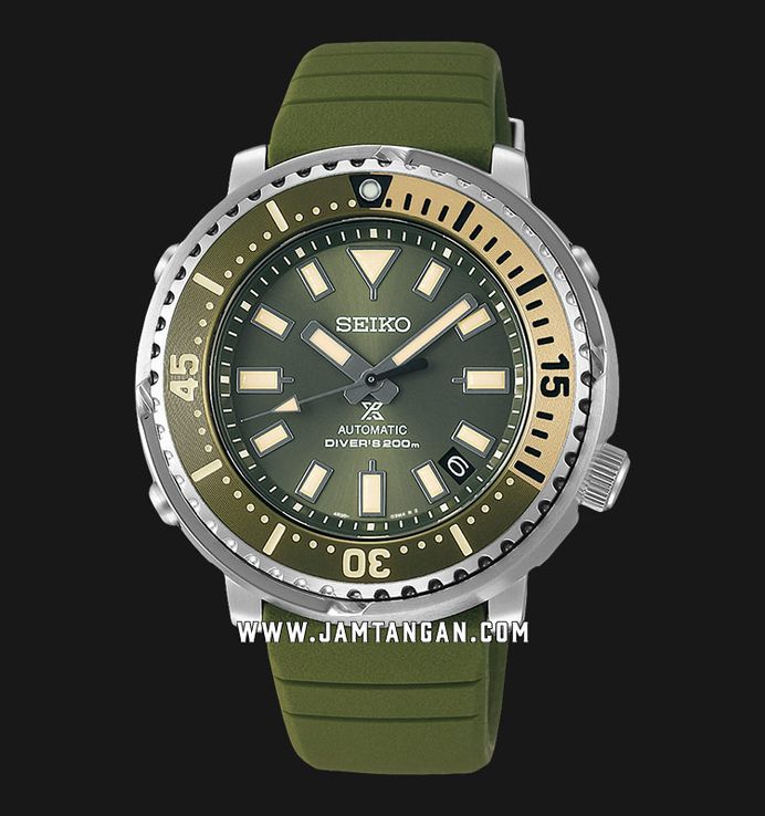 Seiko Prospex SRPF83K1 Baby Tuna Urban Safari Green Dial Green Rubber Strap