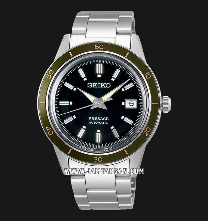 Seiko Presage SRPG07J1 Style60s Automatic Dark Green Dial Stainless Steel Strap