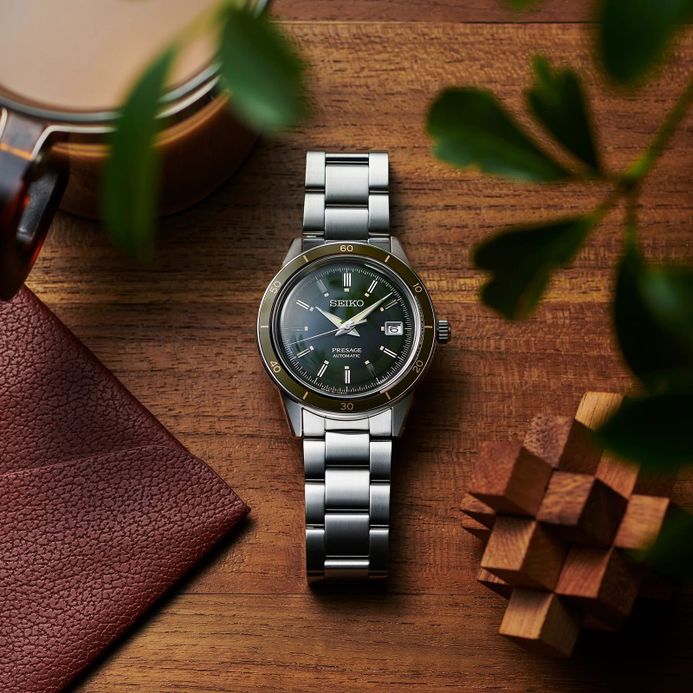 Seiko Presage SRPG07J1 Style60s Automatic Dark Green Dial Stainless Steel Strap