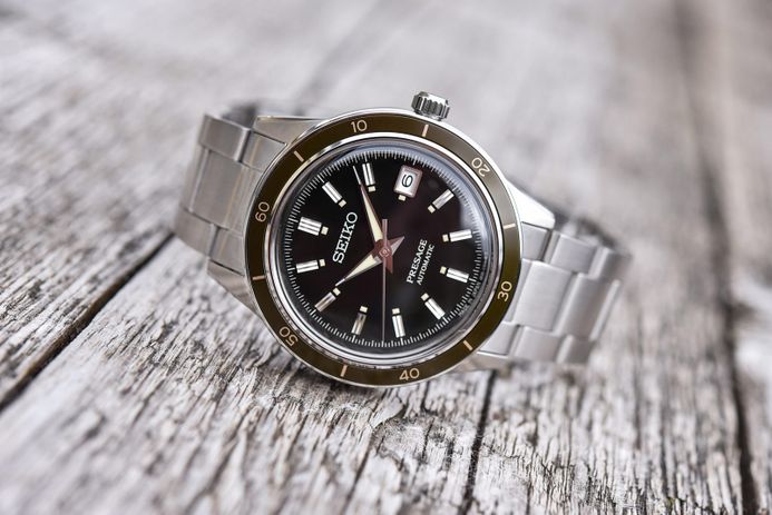 Seiko Presage SRPG07J1 Style60s Automatic Dark Green Dial Stainless Steel Strap