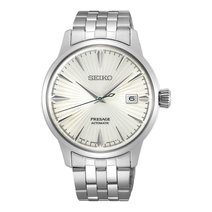 Seiko Presage SRPG23J1 Cocktail Time Martini Automatic Beige Dial Stainless  Steel Strap