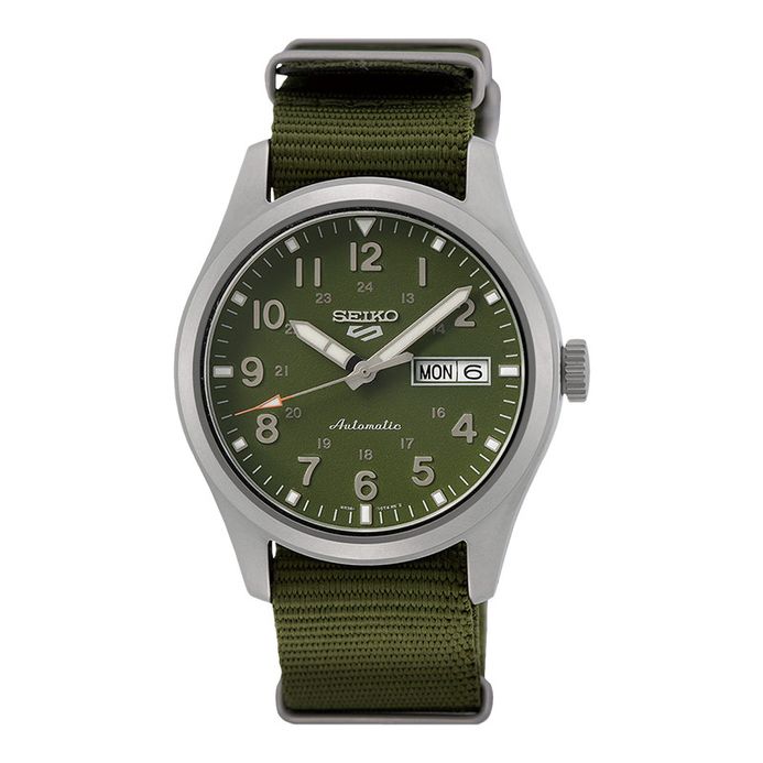 Seiko Sports SRPG33K1 Automatic Field Green Dial Green Nylon Strap