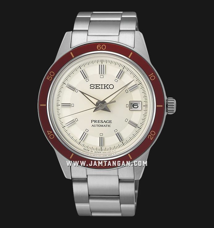 Seiko Presage SRPH93J1 Style60s Automatic Beige Dial Stainless Steel Strap