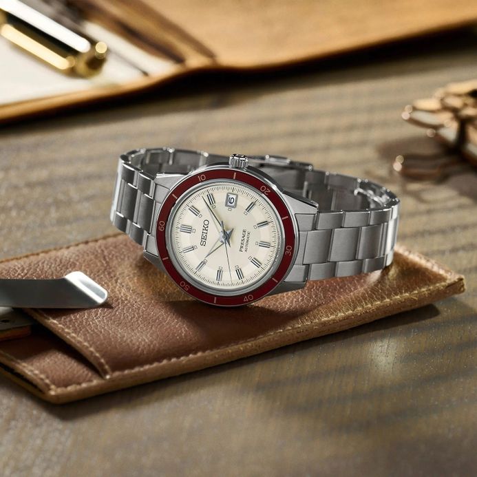 Seiko Presage SRPH93J1 Style60s Automatic Beige Dial Stainless Steel Strap