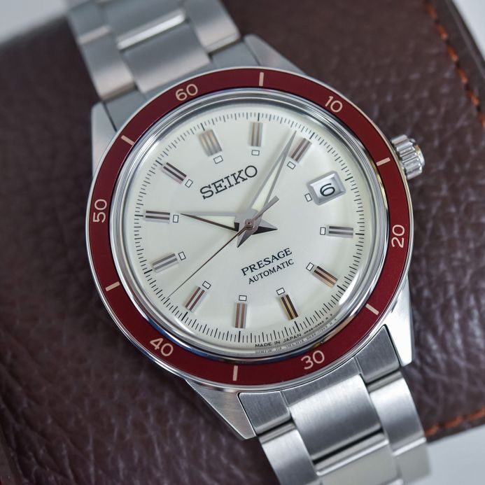Seiko Presage SRPH93J1 Style60s Automatic Beige Dial Stainless Steel Strap