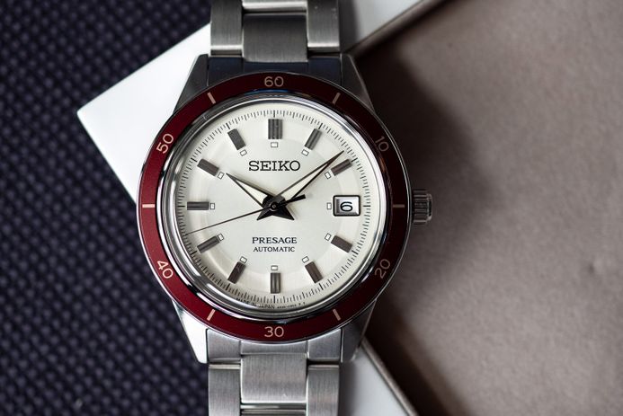 Seiko Presage SRPH93J1 Style60s Automatic Beige Dial Stainless Steel Strap