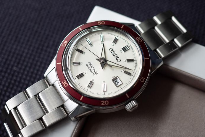 Seiko Presage SRPH93J1 Style60s Automatic Beige Dial Stainless Steel Strap