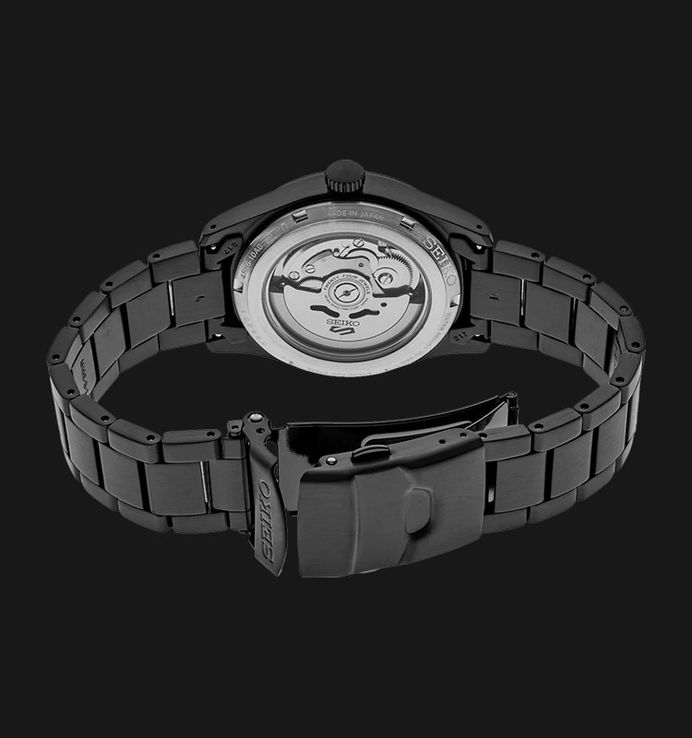 Seiko 5 Sports SRPJ09K1 Field Street Style Automatic Men Black Dial Black Stainless Steel Strap