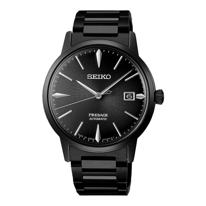 Seiko Presage SRPJ15J1 Cocktail Time Black Velvet Automatic Black Dial  Black Stainless Steel Strap