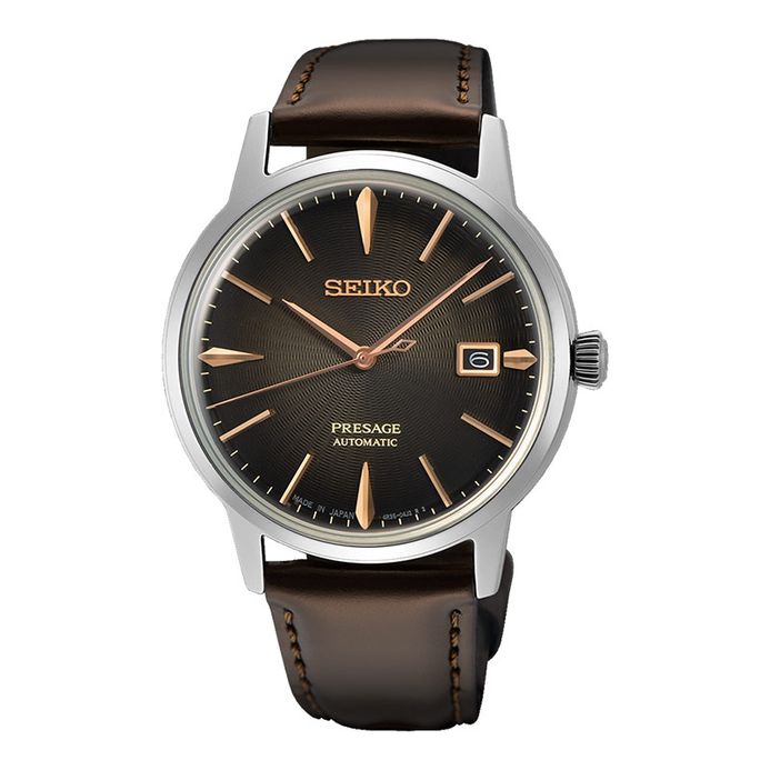 Seiko Presage SRPJ17J1 Cocktail Time The Irish Coffee Gradient Dial Dark  Brown Leather Strap