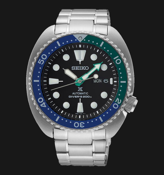 Seiko Prospex SRPJ35K1 Tropical Lagoon Special Edition Turtle Black Dial Stainless Steel Strap