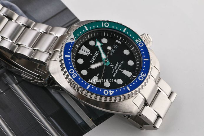 Seiko Prospex SRPJ35K1 Tropical Lagoon Special Edition Turtle Black Dial Stainless Steel Strap