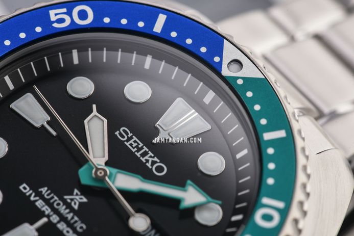 Seiko Prospex SRPJ35K1 Tropical Lagoon Special Edition Turtle Black Dial Stainless Steel Strap