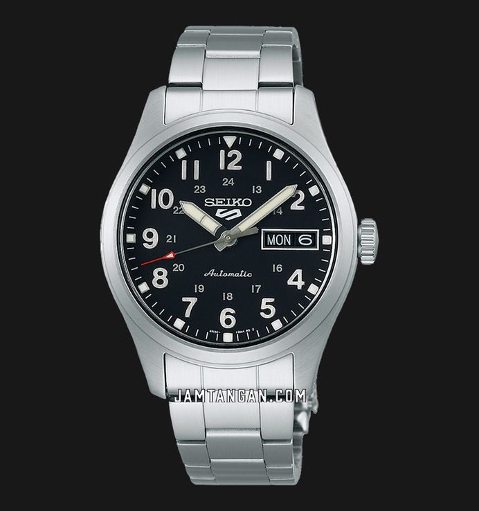 Seiko 5 Sports SRPJ81K1 Mid-Field Sports Style Automatic Men Black Dial Stainless Steel Strap