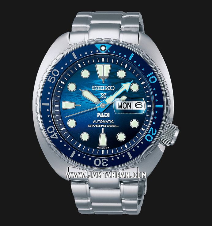 Seiko Prospex SRPK01K1 King Turtle PADI Great Blue Dial Stainless Steel Strap Special Edition