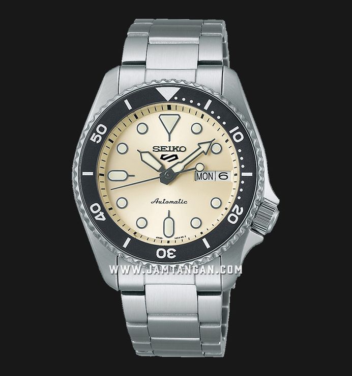 Seiko 5 Sports SRPK31K1 5KX Midi SKX Sports Style Beige Dial Stainless Steel Strap