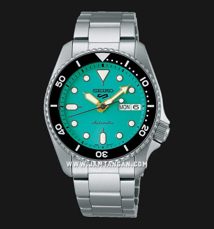 Seiko 5 Sports SRPK33K1 5KX Midi SKX Sports Style Baby Blue Dial Stainless Steel Strap