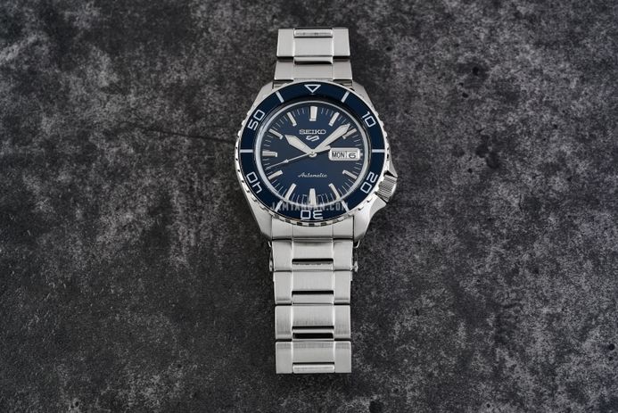 Seiko 5 Sports SRPK97K1 SKX SNZH5 Bluetone Redux Men Stainless Steel Strap