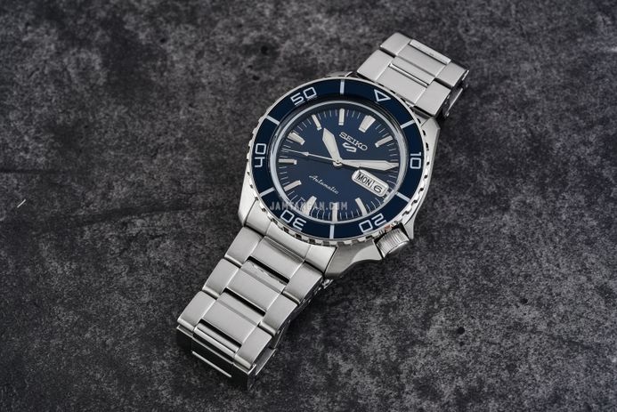 Seiko 5 Sports SRPK97K1 SKX SNZH5 Bluetone Redux Men Stainless Steel Strap