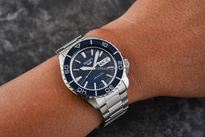 Seiko 5 Sports SRPK97K1 SKX SNZH5 Bluetone Redux Men Stainless Steel Strap