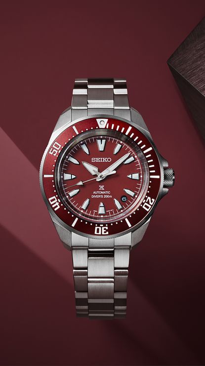 Seiko Prospex SRPL11K1 Diver Samurai Shog-Urai Red Dial Stainless Steel Strap