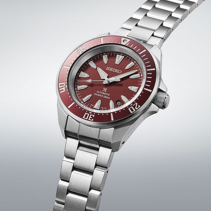 Seiko Prospex SRPL11K1 Diver Samurai Shog-Urai Red Dial Stainless Steel Strap