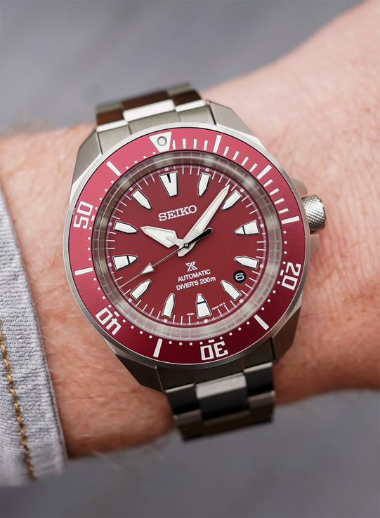Seiko Prospex SRPL11K1 Diver Samurai Shog-Urai Red Dial Stainless Steel Strap