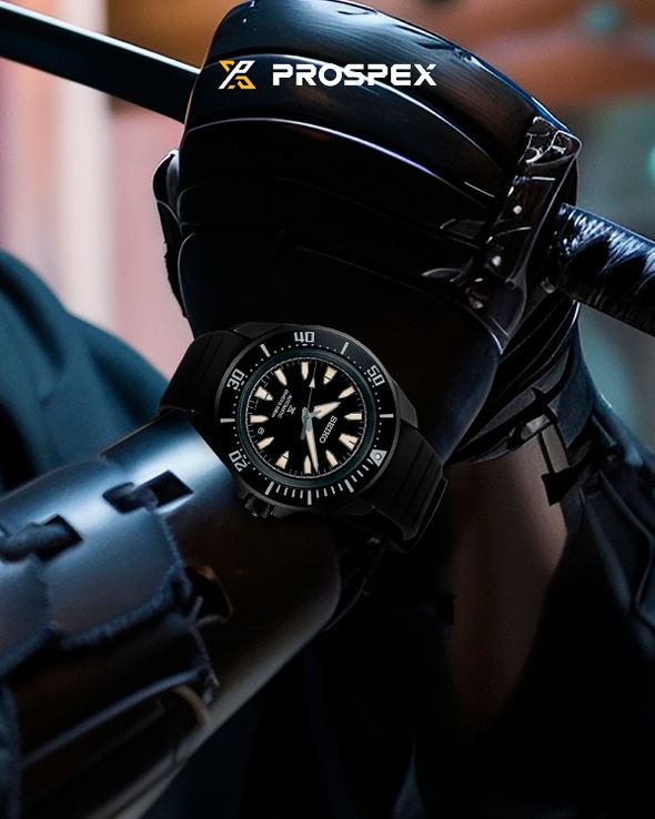 Seiko Prospex SRPL15K1 Diver Samurai Shog-Urai Black Dial Black Silicone Strap